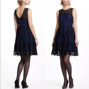 NWOT Moulinette Soeurs by Anthropologie Blue & Black Lace Sleeveless